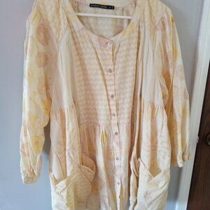 Gudrun Sjoden Artists Smock Blouse XL